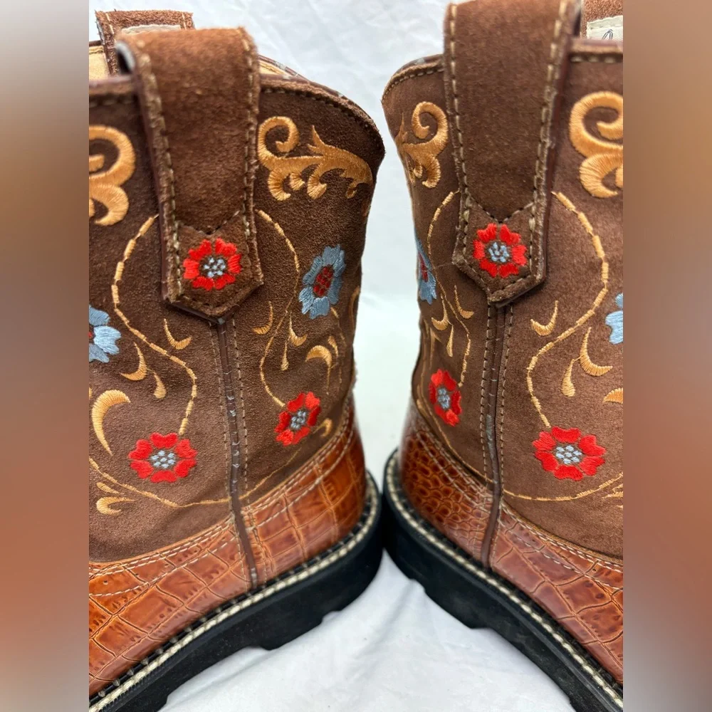Ariat Women’s Brown Embroidered Western Work Boots size 6 - Picture 9 of 13
